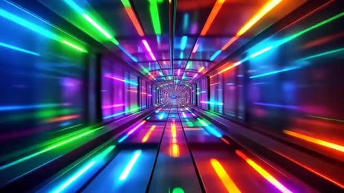 Fond de tunnel de vitesse au néon cyberpunk futuriste