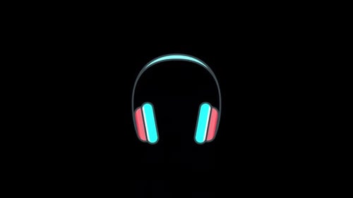 Stylized Neon Headphone Loop Animation
