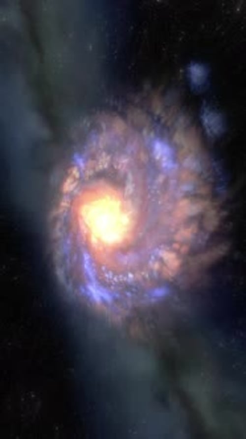 Vertikale Videospiralgalaxie-CG-Animation