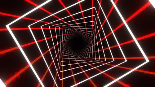 Red And White Moving Bright Elements Background Vj Loop In 4K