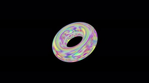 Iridescent Torus 3D Render Abstract