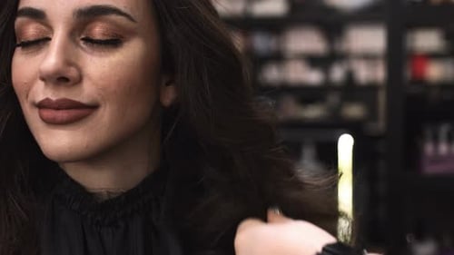 Woman Getting Haircut at Hair Salon