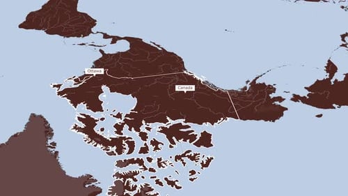 Rotating Map Of Canada And Ottawa