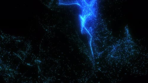 Abstract Glowing Blue Particle Swirl Motion Background