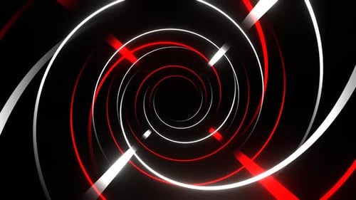 Red And White Moving Fronted Neon Lines Background Vj Loop In HD