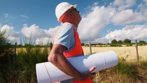 Environmental Engineer Going To Work In The Countryside