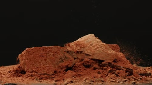 Cocoa Powder Texture on Wooden Chocolate Background Sweets Beans and Spoon with Aromatic Coffee