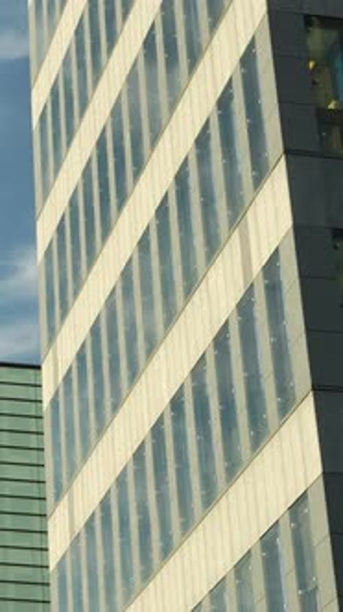 Modern Glass Architecture Vertical Detail Of Corporate Office Building
