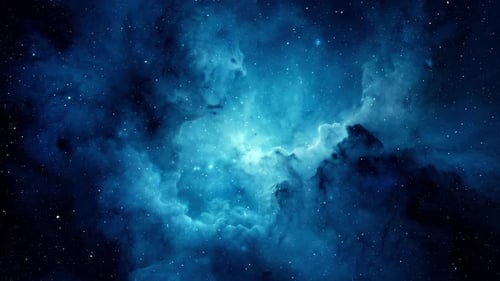 Deep Space Blue Nebula with Twinkling Stars Background Animation