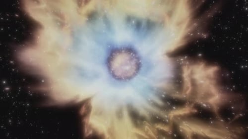 Erkunden Sie die Schönheit eines farbenfrohen Nebels im Weltraum einer fernen Galaxie