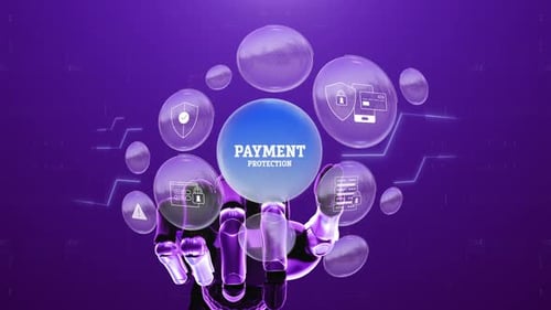 Touch screen technology Payment Protection Concept Background 4K