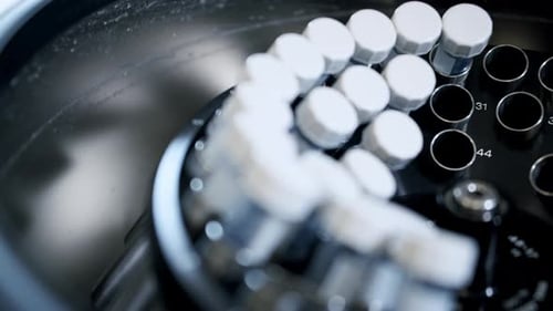 Centrifuge with Sample Vials in a Laboratory