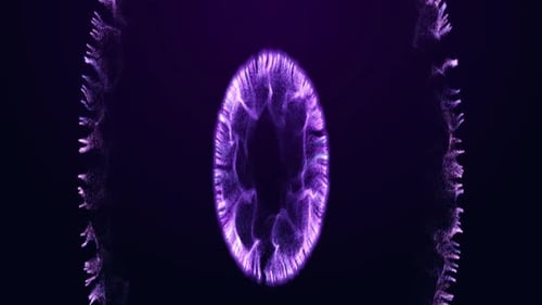 Abstract Glowing Particle Portal Reveal Transition