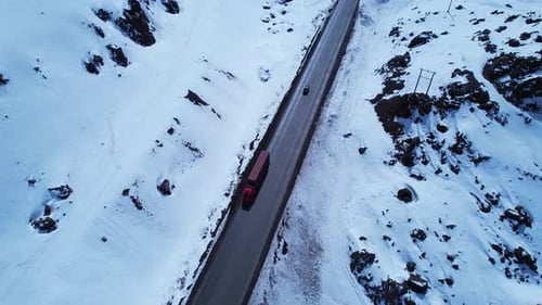 Truck At Andes Mountains In Valparaiso Chile.