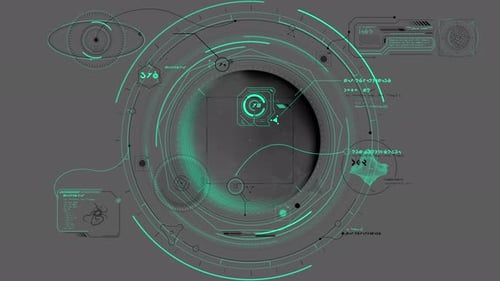 Infographic Interface of Aliens Exploring the Planet