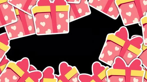 Animated Flat Design Gift Boxes Frame