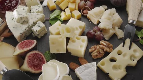 Cheese Board with Variety of Gourmet Cheeses