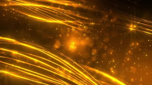 Fond de mouvement d'ondes de particules dorées 4k