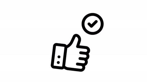 Animated Thumbs Up and Checkmark Icon for Success