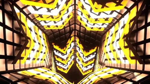 Orange And White Strobe Hexagonal Circle Tunnel Background Vj Loop In HD