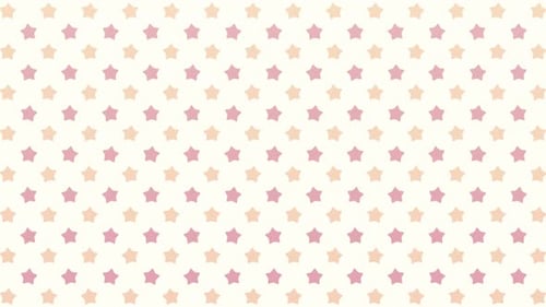 Yum Collection: A white background with twinkling animation of small purple and pink stars