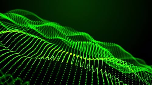 Particle Wave Background Loop Green V4