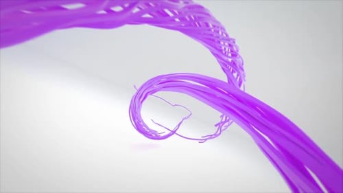 Dynamic Intertwining Purple Ribbons Abstract Motion Background