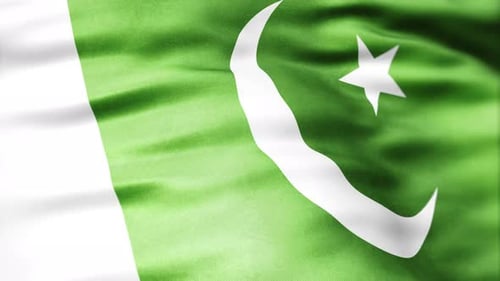 Waving Flag of Pakistan with Fabric Texture