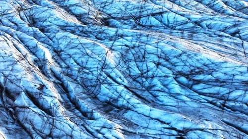 Glacier in Iceland Large Ice Formation in Nordic Country Huge Chunks of Frozen Water During Sunset