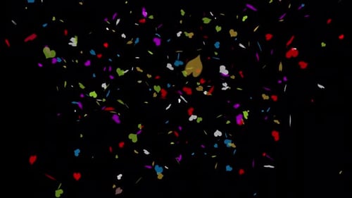 Falling Colorful Hearts Confetti with Alpha Channel