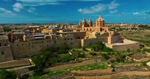 Aerial View of Mdina A Beautiful Historic City with Centuries of History and Stunning Views of Malta