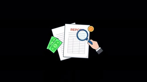 Flat Design Animation of Financial Report Audit