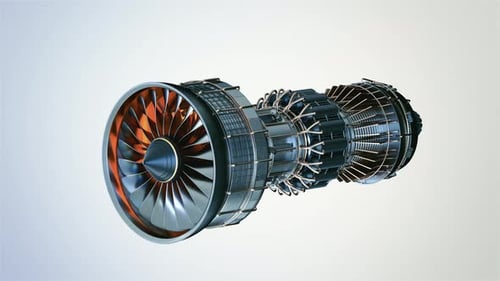 Concept of Industry 4.0 Generated Engineering Turbine. Looping Rotate Part of Electric