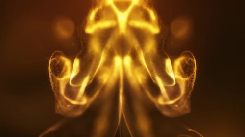 Golden Particle Fluid Motion Abstract Background