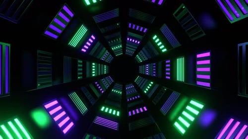 Purple And Turquoise Reverse Slowed Strobe Tunnel Background Vj Loop In 4K