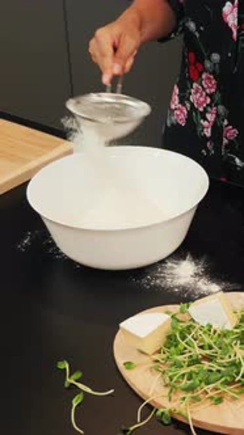 Sifting Flour for Cooking a Tasty Meal