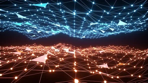 Abstract Futuristic Digital Network Flow Background Animation