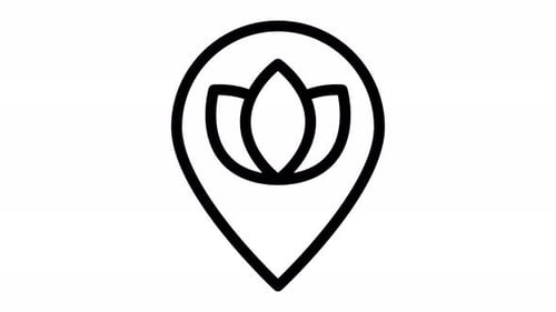 Animated Lotus Flower Location Pin Icon