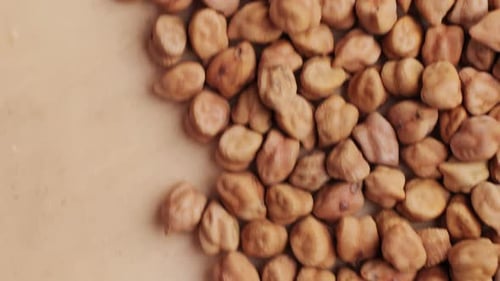 Chickpeas Macro Close Up Background of Uncooked Dried Chickpeas