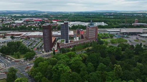 Aerial view of BraWoPark Business Center in Braunschweig , Germany