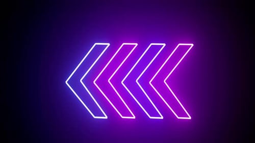 Animated Neon Glowing Chevron Arrows Loop Background