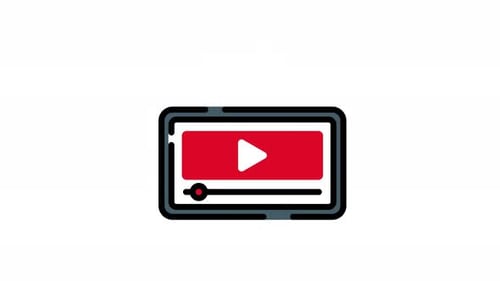 Animated Smartphone Icon to Video Player Flat Design Transition