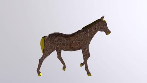 Horse 3d object rotating loop