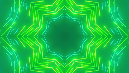 Abstract Neon Geometric Kaleidoscope Loop