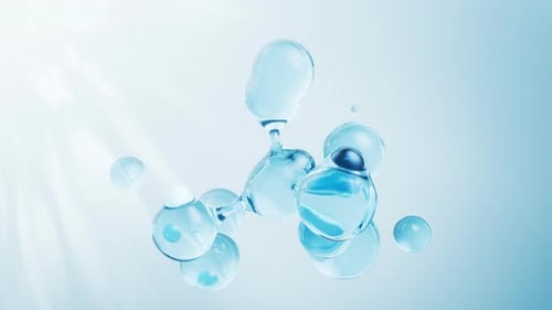 Abstract Fluid Bubbles Forming Molecular Structure Background Animation