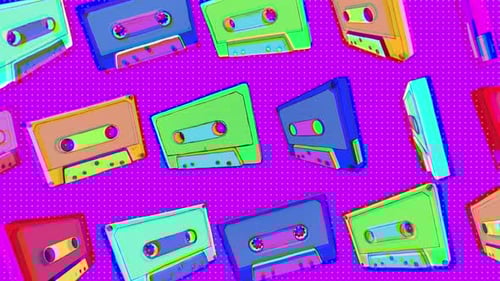 Fun Risograph Style Cassette Tapes Loop