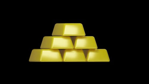 Icône financière 3D Gold Bar, concept commercial et financier