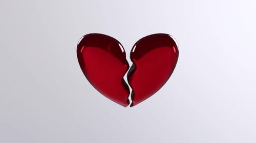 Broken heart 3d object rotating loop