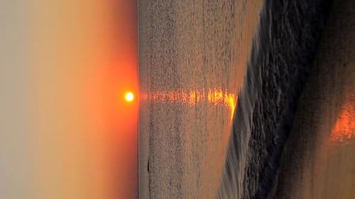 Beautiful Sunset Dawn Sea Sunrise Sundown Dawning Rising Sun Sunshiny Vertical