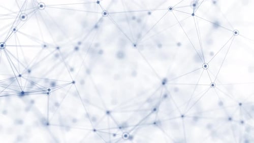 Sistema robótico de tecnología artificial, molécula del átomo químico, plexo celular y ciencia: resumen